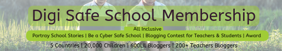 Digi Safe School Membership, Cyber Safety Membership for Schools, Blooging Contest for Children Middle School High School Digital Footprint Data Privacy 